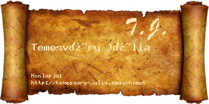 Temesváry Júlia névjegykártya