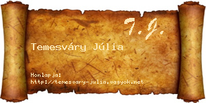 Temesváry Júlia névjegykártya